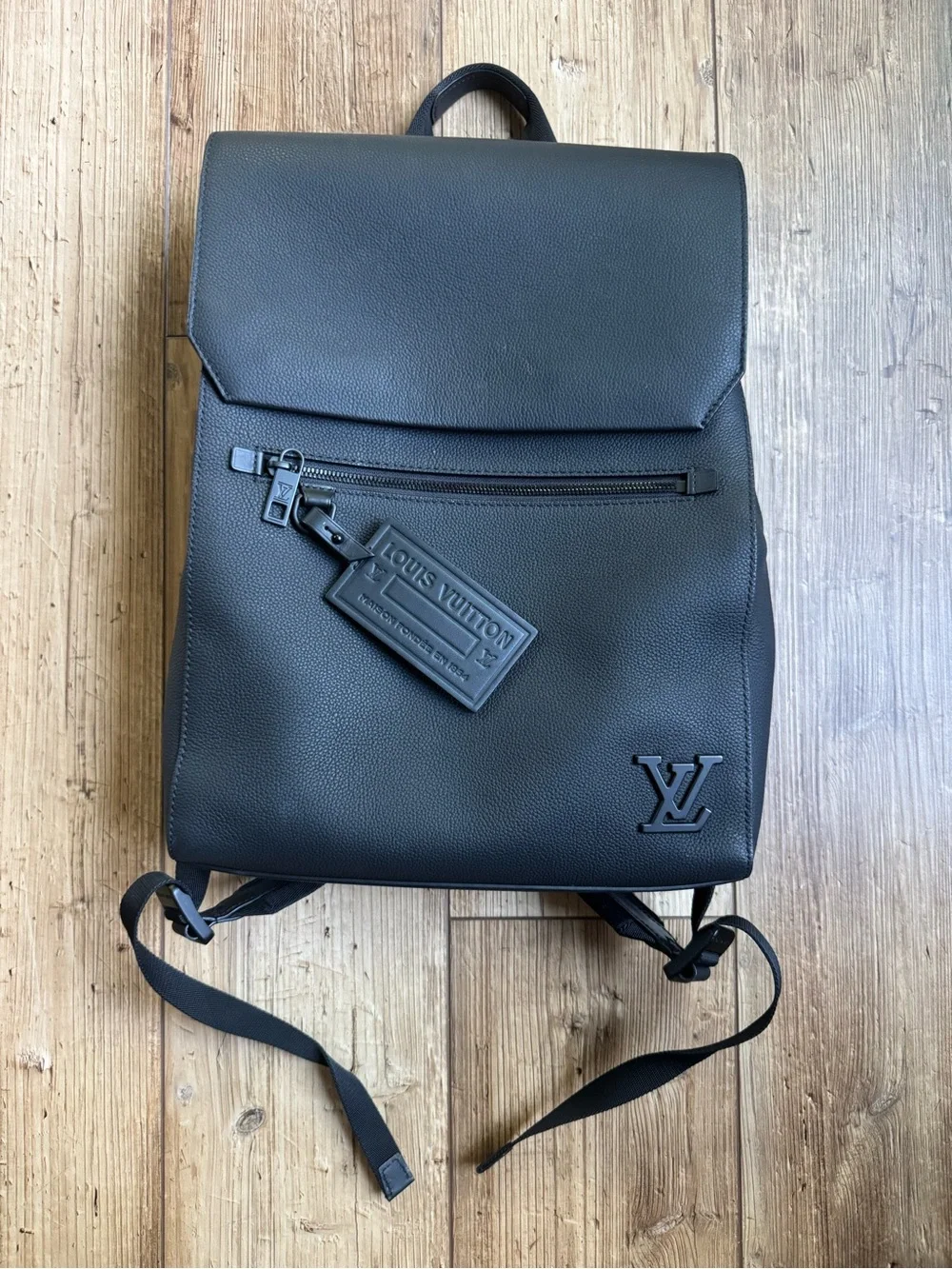 Louis Vuitton Black Aerogram Fastline Backpack with Luggage Tag - USED ONCE
